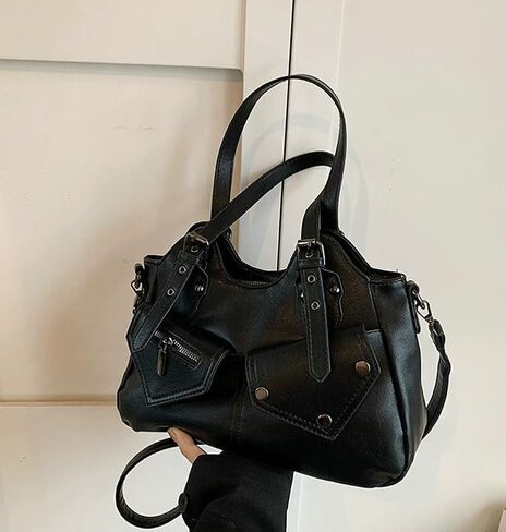 Vintage Large Capacity Shoulder Crossbody Tote Bags for Women Vegan leather Hobo Satchel Y2K Purses Commute Travel Bags in Kuwait