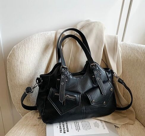 Vintage Large Capacity Shoulder Crossbody Tote Bags for Women Vegan leather Hobo Satchel Y2K Purses Commute Travel Bags in Kuwait