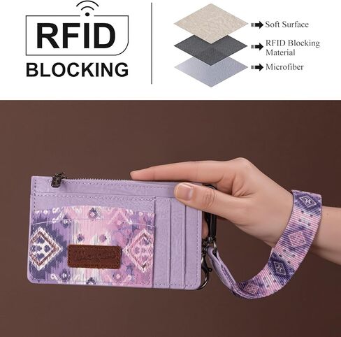 Montana West Wrangler Purple Purses و Aztec RFID حامل بطاقة الائتمان المحددة للنساء in Saudi Arabia