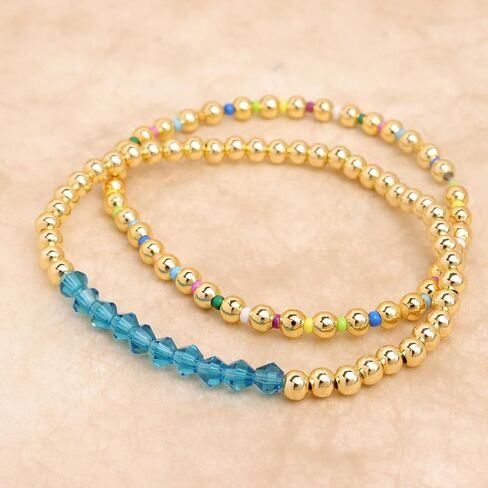Tila Flat Miyuki Glass Beads Stack Stack Stack Stack for Women ، Boho Colorful Gold Gold Gemstone Gemstone Stretch Festive Holiday Association Gift. in Saudi Arabia
