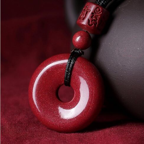 سوار حبات Cinnabar الطبيعية ، قلادة السلام ، ثمانية عشر حبات - مجوهرات سينابار صينية حمراء أصيلة ، نصلي من أجل حظ سعيد ، والتأمل Zen الروحية ، ومناسبة للرجال والنساء in Saudi Arabia