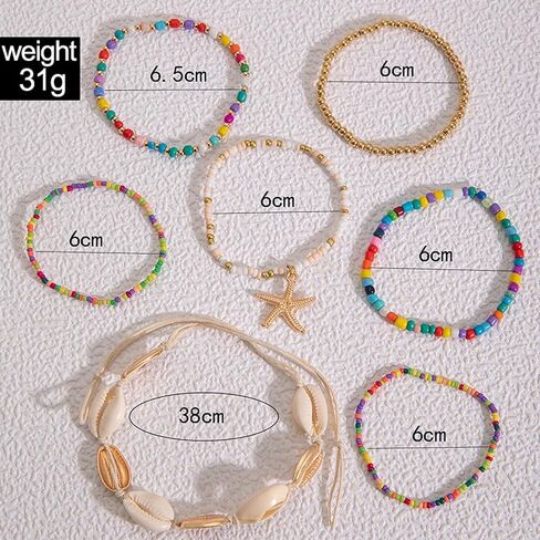 Seashell Shell Bracelet Beach Bracelets Jewelry for Women Starfish Charm Bracelets Beach Accessories Dresses for Women Vcation Outfits Summer Stuff in Saudi Arabia
