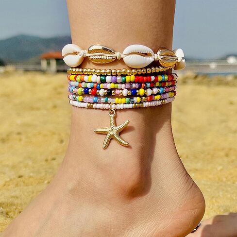 Seashell Shell Bracelet Beach Bracelets Jewelry for Women Starfish Charm Bracelets Beach Accessories Dresses for Women Vcation Outfits Summer Stuff in Saudi Arabia