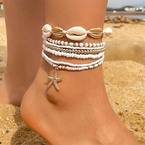 Seashell Shell Bracelet Beach Bracelets Jewelry for Women Starfish Charm Bracelets Beach Accessories Dresses for Women Vcation Outfits Summer Stuff in Saudi Arabia