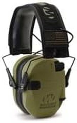Walker's Razor Slim Electronic Muff (Black Patriot Version) Bundle with Walkie-Talkie Attachment, Shooting Glasses and Cleaning Cloth (4 Items) in Kuwait