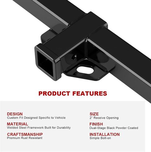 APS Rear Trailer Hitch, 2 inch Towing Hitch Receiver Class 3 Hitch Cover Included Compatible with Toyota Rav4 1996-2005 in Saudi Arabia