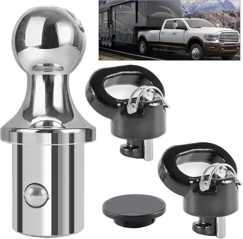 60618, Puck System Gooseneck Hitch Ball Kit Compatible with 2013-2024 Dodge RAM 2500 3500, 2-5/16 Inch Gooseneck Ball for Truck Bed with 2 Safety Chain Anchors in Saudi Arabia