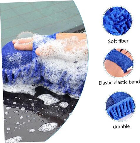PRETYZOOM 1set Wash Gloves Durable Auto Cleaning Mitts Lightweight Portable Cleaning Tool for Dirt Removal for All Vehicle Types 2pcs in Saudi Arabia