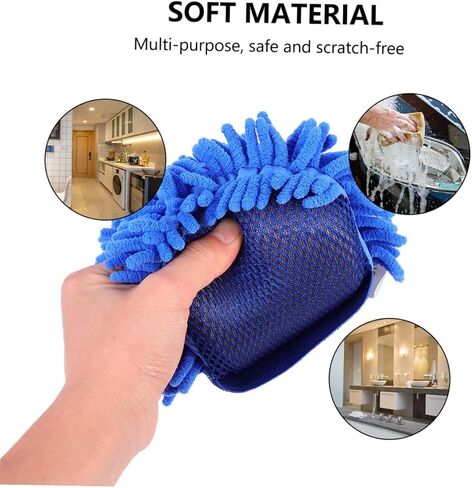 PRETYZOOM 1set Wash Gloves Durable Auto Cleaning Mitts Lightweight Portable Cleaning Tool for Dirt Removal for All Vehicle Types 2pcs in Saudi Arabia