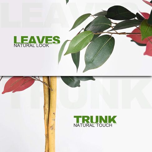 Goplus 4ft Tend Ficus Tree ، Greenery Tree Faux Plant في وعاء للديكور المنزلي الداخلي في الهواء الطلق in Saudi Arabia