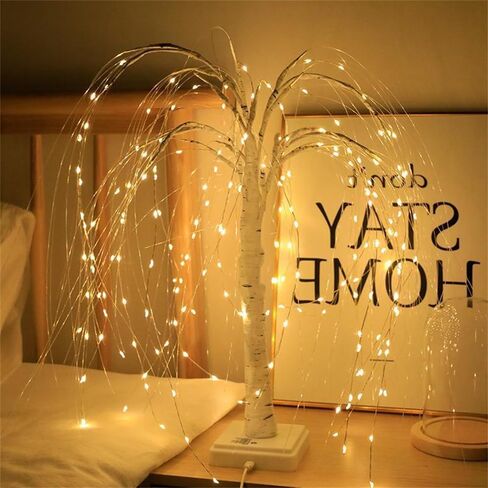 192 LEDS LEDS Willow Branch Lights 8 أوضاع مصطنعة للأجواء المطلوبية المصطنعة على طاولة الشجرة الاصطناعية 20 بوصة LED عيد الميلاد المصباح المكتبي للصفاء للعام الجديد عيد ميلاد عيد ميلاد ديكور المنزل (أبيض) in Kuwait