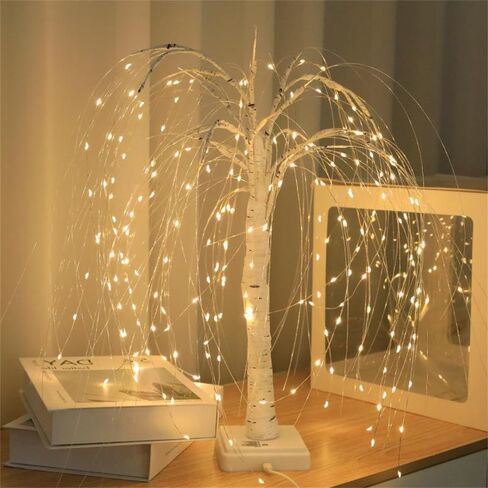 192 LEDS LEDS Willow Branch Lights 8 أوضاع مصطنعة للأجواء المطلوبية المصطنعة على طاولة الشجرة الاصطناعية 20 بوصة LED عيد الميلاد المصباح المكتبي للصفاء للعام الجديد عيد ميلاد عيد ميلاد ديكور المنزل (أبيض) in Kuwait