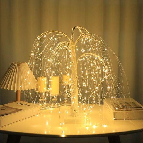 192 LEDS LEDS Willow Branch Lights 8 أوضاع مصطنعة للأجواء المطلوبية المصطنعة على طاولة الشجرة الاصطناعية 20 بوصة LED عيد الميلاد المصباح المكتبي للصفاء للعام الجديد عيد ميلاد عيد ميلاد ديكور المنزل (أبيض) in Kuwait