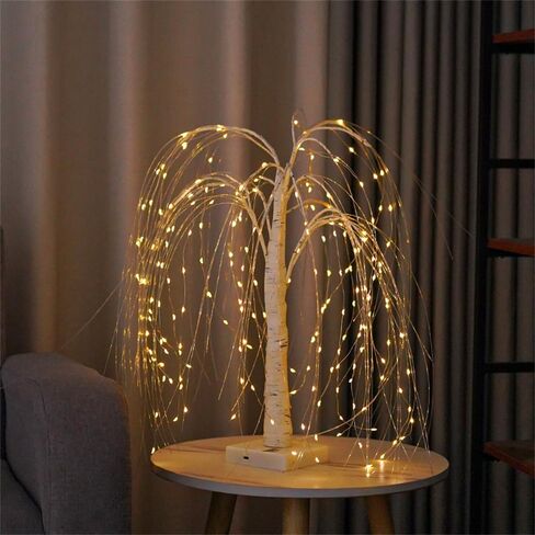 192 LEDS LEDS Willow Branch Lights 8 أوضاع مصطنعة للأجواء المطلوبية المصطنعة على طاولة الشجرة الاصطناعية 20 بوصة LED عيد الميلاد المصباح المكتبي للصفاء للعام الجديد عيد ميلاد عيد ميلاد ديكور المنزل (أبيض) in Kuwait