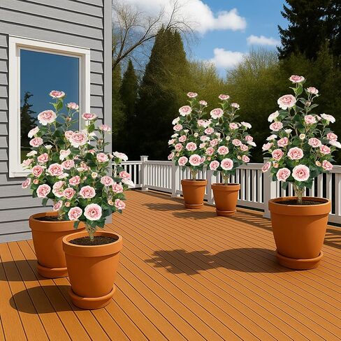 [2-Pack] 37’’ Artificial Camellia Tree with White Flowers, Faux Potted Plant for Indoor & Outdoor Decor, Lifelike Greenery for Home, Office, Porch, or Patio (White) in Saudi Arabia