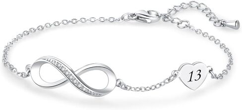 Dainty Heart Infinity 13th-70th Birthday Bracelet for Mom Daughter Nana Granddaughter Sister Best Friend Jewelry Gift in Saudi Arabia