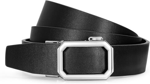 SUOSDEY Women Leather Ratchet Belt for Jeans Pants with Automatic Sliding Buckle, Adjustable Belt for Ladies, Width 1.2" in Saudi Arabia
