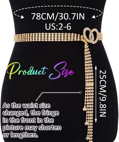 COSYDAYS Silver Rhinestone Belt Sparkly Waist Chain Belts for Women in Kuwait