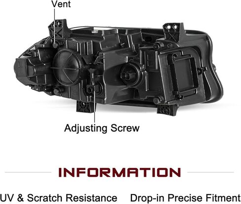 JSBOYAT Halogen Type Headlight Assembly Compatible with 2015-2021 Dodge Charger Projector Headlamp w/LED DRL w/o Logo Bulbs Included Driver and Passenger Side in Saudi Arabia