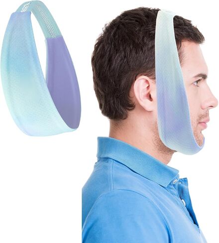 1 Pcs Blue Comfortable Chin Strap for CPAP Users,Men and Women to Stop Snoring Universal Size- Keep Mouth Closed While Sleepin,Effectively Regulate Snoring and Improve Sleep Quality in Saudi Arabia