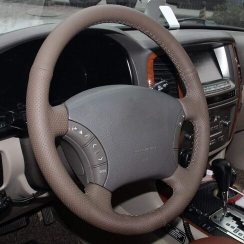 مخصصة تغطية بنية داكنة بني أصلي تغطية عجلة القيادة لكزس LX470 2003 2004 2005 2006 2007 LEXUS GX470 2003 2004 2005 2006 2007 2009 2009 in Kuwait