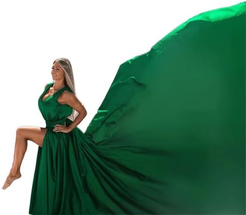 Long Tail Flying Dress لحضور حفل زفاف للسيدات ، فوتش أمومة Santorini فستان Flying for Photoshoot | ذيل طويل ساتان ماكسي الأرجواني in Kuwait