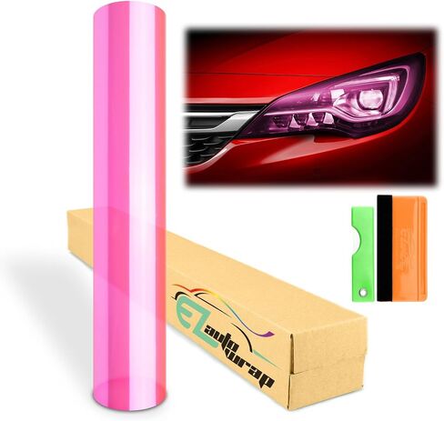 ezauto التفاف مجموعة أدوات مجانية 12 "x60" (1ft × 5ft) اللامع المصباح الوردي اللامع المصباح الخفيف الخفيف الجانبي علامة الفينيل اللثافة اللاصقة in Saudi Arabia
