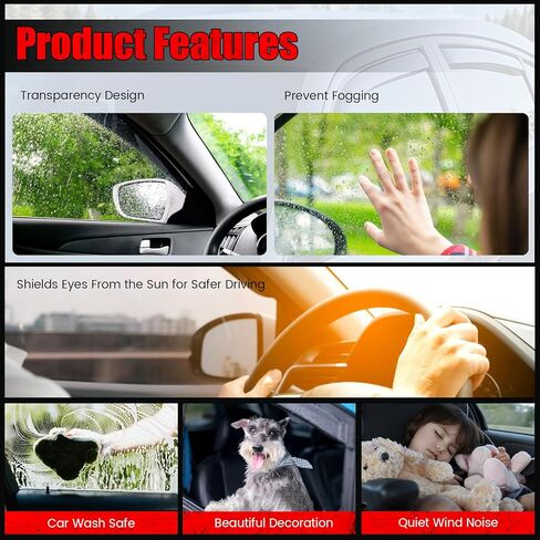 Ikon Motorsports في أقنعة النوافذ القنوات متوافقة مع 1999-2016 Ford F250 F350 F450 F550 Super Duty Crew Cab ، حراس المطر الدخاني النحيف على الطراز ، وينفخ الرياح الجانبية 4pcs in Kuwait