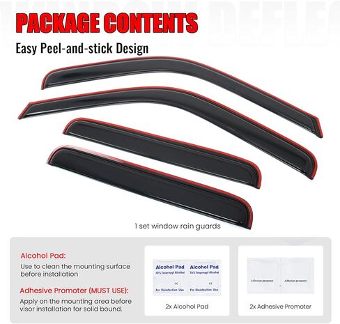 Ikon Motorsports في أقنعة النوافذ القنوات متوافقة مع 1999-2016 Ford F250 F350 F450 F550 Super Duty Crew Cab ، حراس المطر الدخاني النحيف على الطراز ، وينفخ الرياح الجانبية 4pcs in Kuwait