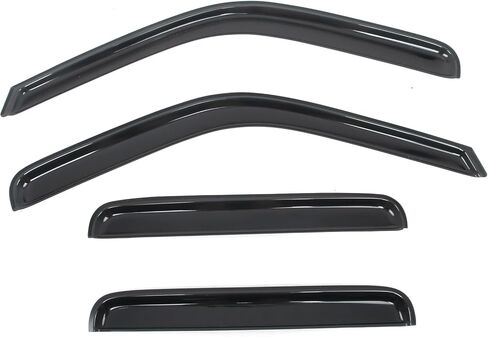 Ikon Motorsports في أقنعة النوافذ القنوات متوافقة مع 1999-2016 Ford F250 F350 F450 F550 Super Duty Crew Cab ، حراس المطر الدخاني النحيف على الطراز ، وينفخ الرياح الجانبية 4pcs in Kuwait