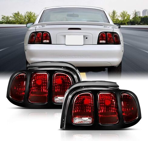 Amerilite for 1994-1998 Ford Mustang Black Housing Dark Red OE Style Praking Light in Saudi Arabia