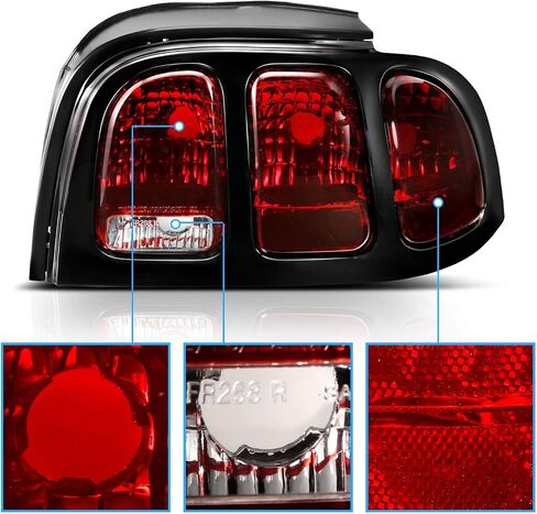 Amerilite for 1994-1998 Ford Mustang Black Housing Dark Red OE Style Praking Light in Saudi Arabia