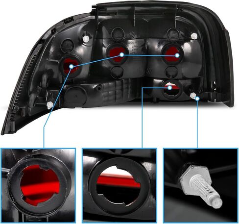 Amerilite for 1994-1998 Ford Mustang Black Housing Dark Red OE Style Praking Light in Saudi Arabia