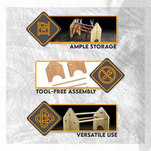 SE Mini Wood Cliers Rack - Pine Wood Dowels Rack - Mini Tool Organizer - Tool Free Assembly - Wi -PS6 in Saudi Arabia