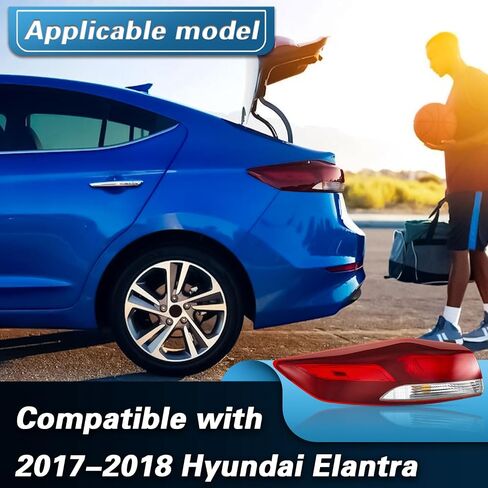 Compatible with 2017-2018 Hyundai Elantra Tail Light Outer Brake Halogen Type 92402-F2020 (Passenger Side) in Kuwait
