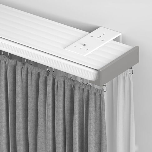 Silent Double Curtain Track Ceiling Mount, Aluminum Track Curtains Rail Set, Bedroom/Window/Hotel Drop Ceiling Curtains Tracks (without Curtains & Hooks)(A Side,7.7m(25.2ft)) in Saudi Arabia