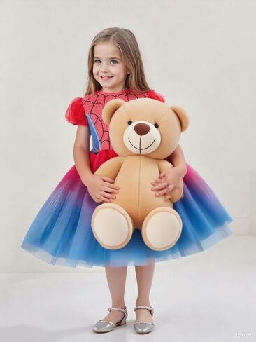 Girls Hero Tutu Dress,Red Blue Princess Dress Toddler Birthday Pary for Kids 3-8 Years in Saudi Arabia