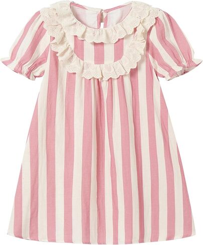 Mud Kingdom Girls Nightgown Dress Ruffle Lace with Short Sleeve Summer Sleep Dresses in Saudi Arabia