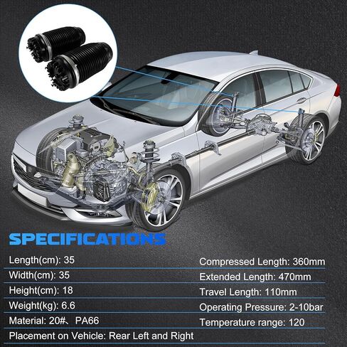 2 PCS Supension Supension Struts Springs الخلفي نوابض تعليق الهواء يناسب 2013-2018 1500 3.0L 3.6L 3.7L 4.7L 5.7L ، 2019-2020 1500 كلاسيكي 3.0L 3.6L 5.7L ، Automotive استبدال OE 4877136AA 4877136ABAB in Saudi Arabia