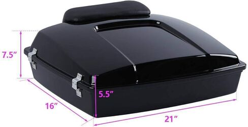 TCMT Vivid Black Razor Tour Pack Trunk Chopped Backrest Fits For Harley Touring Road King Road Glide Street Glide Electra Glide 1997-2013 in Saudi Arabia