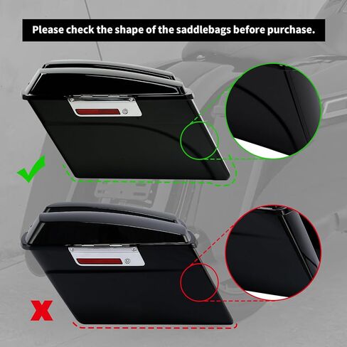 TCT-MOTORPARTS 4" Hard Stretched Saddlebag Extension Fit for Harley Touring Models Electra Street ultra Glide Road King 1994-2013 Classic FLHTC EFI FLHTCI FLHRC 2012 95 98 99 in Saudi Arabia