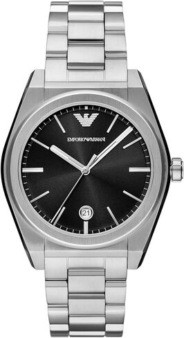 Emporio Armani Men's 3 Hand أو Chronograph Watch مع فرقة من الفولاذ المقاوم للصدأ ؛ فستان مشاهدة للرجال in Saudi Arabia
