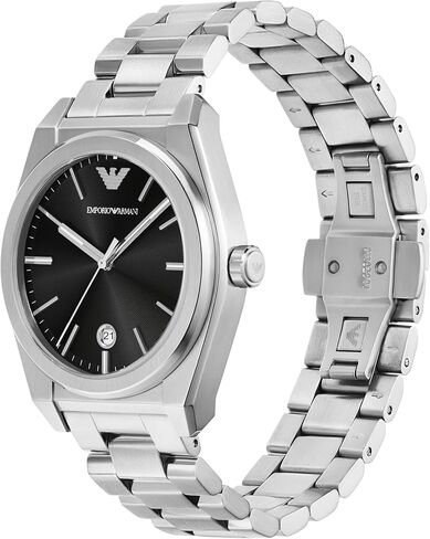 Emporio Armani Men's 3 Hand أو Chronograph Watch مع فرقة من الفولاذ المقاوم للصدأ ؛ فستان مشاهدة للرجال in Saudi Arabia