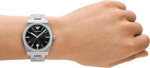 Emporio Armani Men's 3 Hand أو Chronograph Watch مع فرقة من الفولاذ المقاوم للصدأ ؛ فستان مشاهدة للرجال in Saudi Arabia