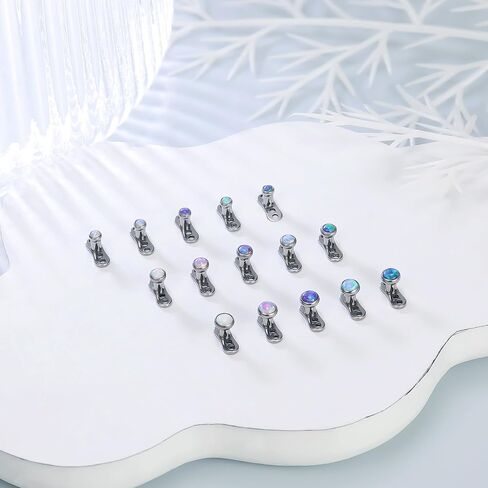 Ruifan ASTM F136 Titanium Dermal Piercing Jewelry 16G Jeweled Opal Dermal Anchor Top 2mm 3mm 4mm Titanium Base Piercing Jewelry For Women Men in Saudi Arabia
