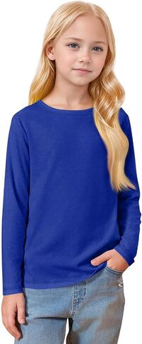 قمصان Teen Long Sleeve Tee Crewneck Crewneck Tops & Blouses Tie Dise Dye Summer Silver in Kuwait