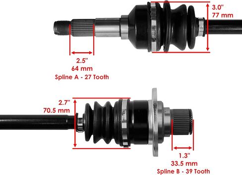 Caltric Rear Left and Right Complete Axles Compatible with Yamaha Rhino 700 Yxr700F Fi 2008 2009 in Saudi Arabia