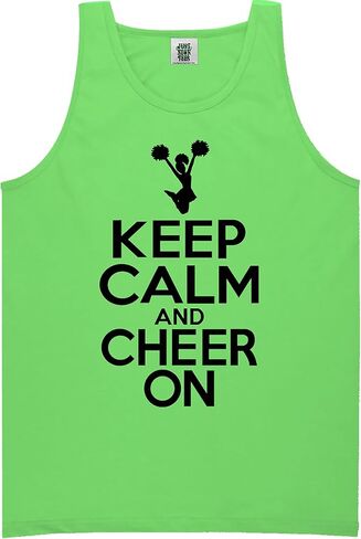 Youth Keep Calm and Cheer On Bright Neon Tank Top - 6 Bright Colors in Saudi Arabia