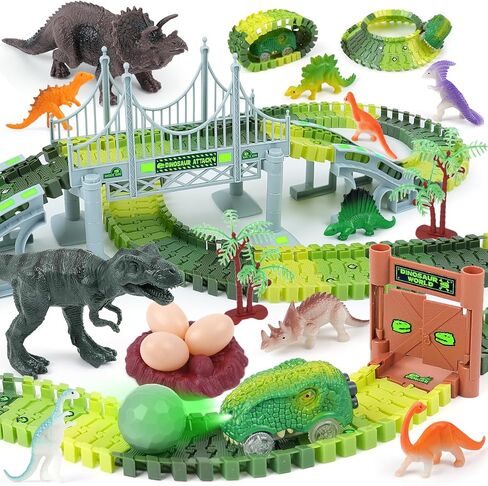 Race Tracks Toys for Kids Ages 3-5 - Best Birthday Gifts for 3 4 5 6 7 Year Old Boys, 220+ PCS Playset with 4 Construction Cars, Toddler Toy for Creative Play in Kuwait