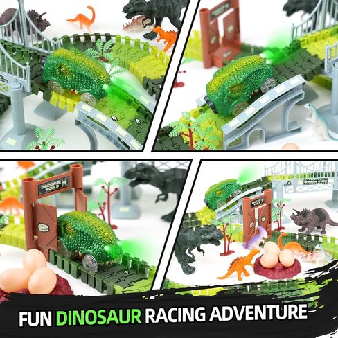 Race Tracks Toys for Kids Ages 3-5 - Best Birthday Gifts for 3 4 5 6 7 Year Old Boys, 220+ PCS Playset with 4 Construction Cars, Toddler Toy for Creative Play in Kuwait